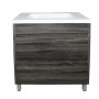 Qubist Dark Grey Free Standing 750 Vanity Cabinet Only
